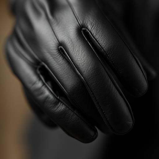 A pair of elegant leather gloves in fine, supple black leather.