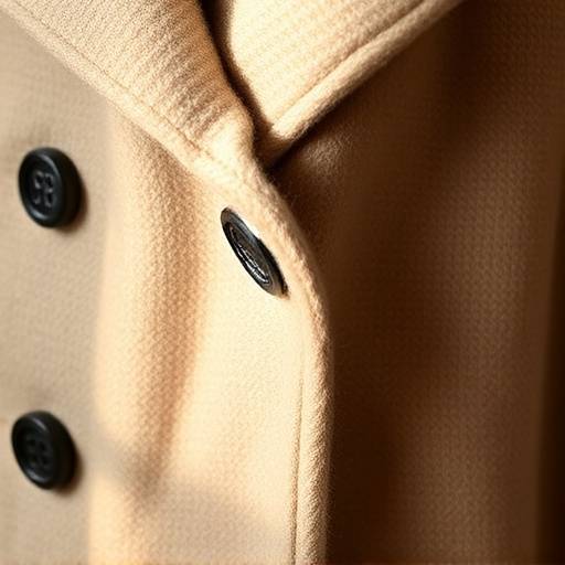 Close-up detail of luxurious cashmere fabric used in a bespoke coat.